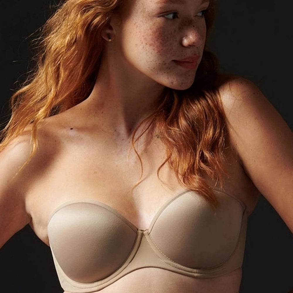 Thirdlove Taupe Nude 24/7 Classic Strapless Bra 44D